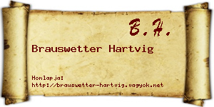 Brauswetter Hartvig névjegykártya